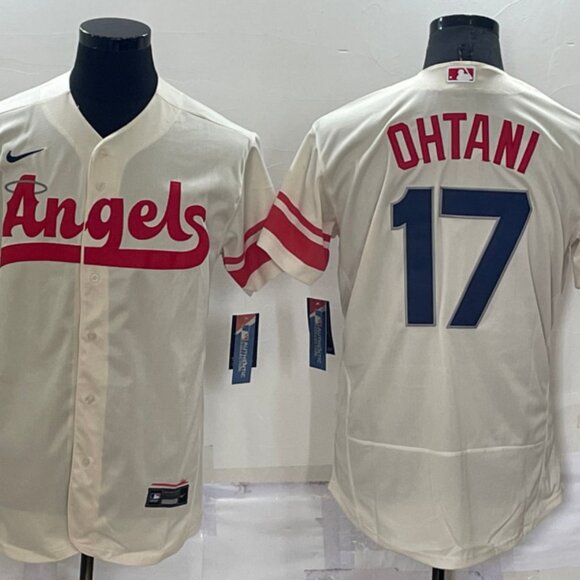 17 Shohei Ohtani 2022 City Connect Cream Stitched Jersey - Picture 1 of 1